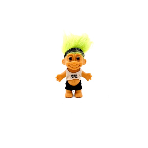 Russ Other - Vintage Troll Doll Gym Workout Outfit Green Hair Boy Figure Toy Collectible Gift